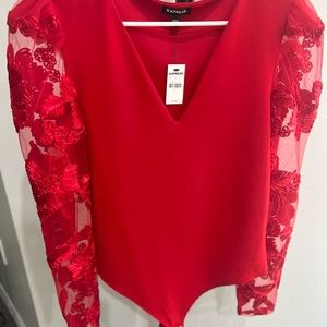 Express Floral Embroidered Bodysuit